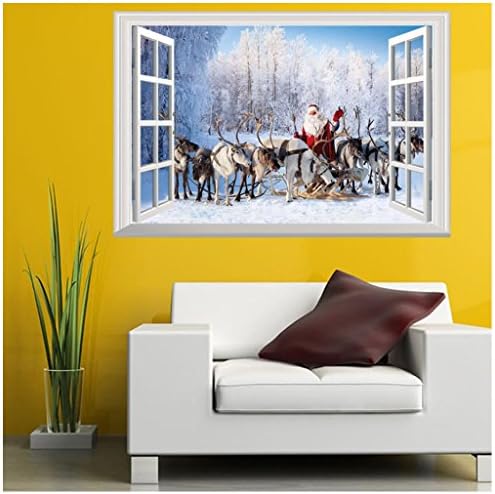 Youngnet Large 3D Santa Christmas Xmas Gift Removable Wall Sticker Office Home Decoration Art Mural Paper Decal 50cm*70cm