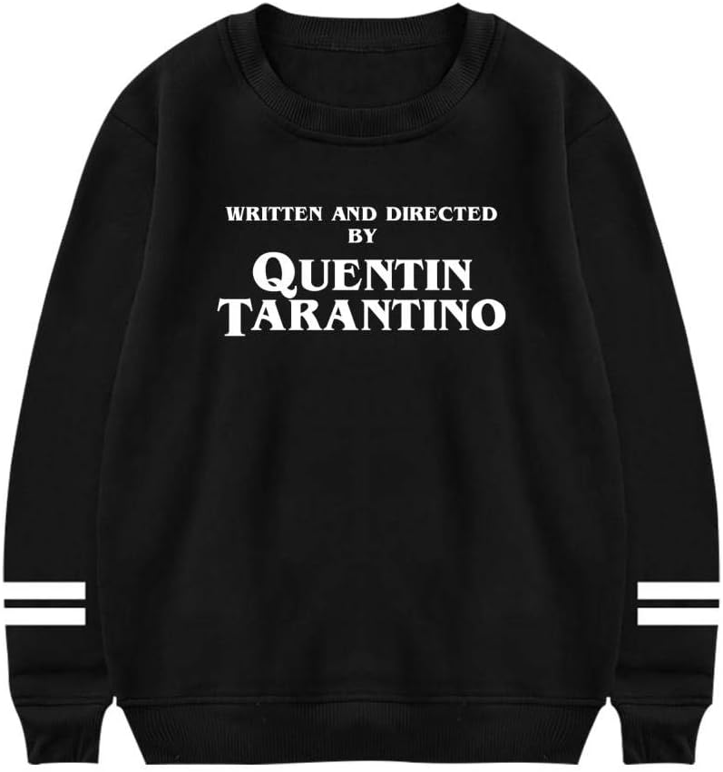 ZALOA Written and Directed by Quentin Tarantino,Funny Sweatshirt Fashion Women's Long Sleeve T-Shirt Black L
