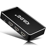 HDMI Splitter, GRDE 1x2 4K Ultra HD 1080P HDMI Input Splitter 1 in 2 Out Amplifier Adapter for HDTV, PC, Xbo, PS4 and Nintendo Switch
