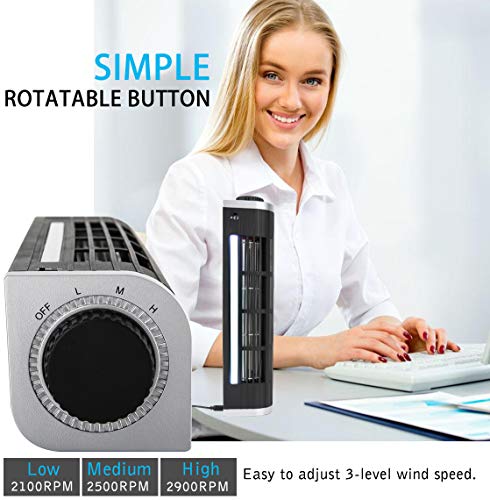MoKo Laptop Cooler, Cross-Flow Cooling Fan Pad Silent Laptop Radiator with RGB Light, Adjustable Stand and Wind Speed, Turbine Fan Cooler for Laptop, Tablet and Phone, Desktop Fan - Black + Silver