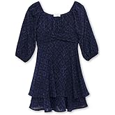 Speechless Girls Long Sleeve Jacquard Clip Dot Party Dress