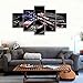 Retro gun American flag Military canvas print art Independence Day home decor wall art pictures for living room 5 panel large poster painting Framed Ready to hang