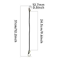 AUXBC 20PCS 12Inch Mini Black Bungee Cords with