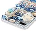 Mavis's Diary iPhone 7 Plus Case (5.5 inch) iPhone 8 Plus Case, 3D Handmade Bling Crystal Diamond Shiny Sparkling Rhinestones Full Edge Protective Clear Hard PC Cover (Blue)