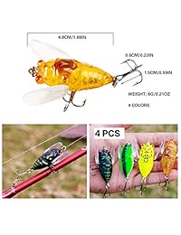 Pack de 43 unidades de señuelos de pesca duros, coloridos, variedad de peces pequeños, para agua salada y dulce.