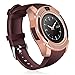 Padcod V8 Smart Watch Bluetooth with Camera, 1.22” Display OGS Touch Screen,Pedometer,sedentary Reminder,Sleep Monitor,Instant Notification Anti-Lost smartwatch (Brown+Rose Gold)