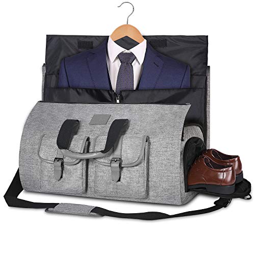 UNIQUEBELLA Carry-on Garment Bag Large Duffel Bag Suit Travel Bag Weekend Bag Flight Bag with Shoe Pouch for Men Women Age: Over 6 Years Old