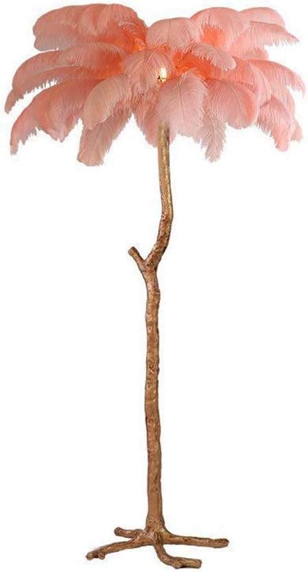 CWJ Floor Lamp Home Decoration Modern Standing Lamp for Living Room Bedroom and Mall-Led Creative Simple Feather Lighting Lamp Bedside Lamps Eye Protection Study Light,Pink,100Cm*160Cm
