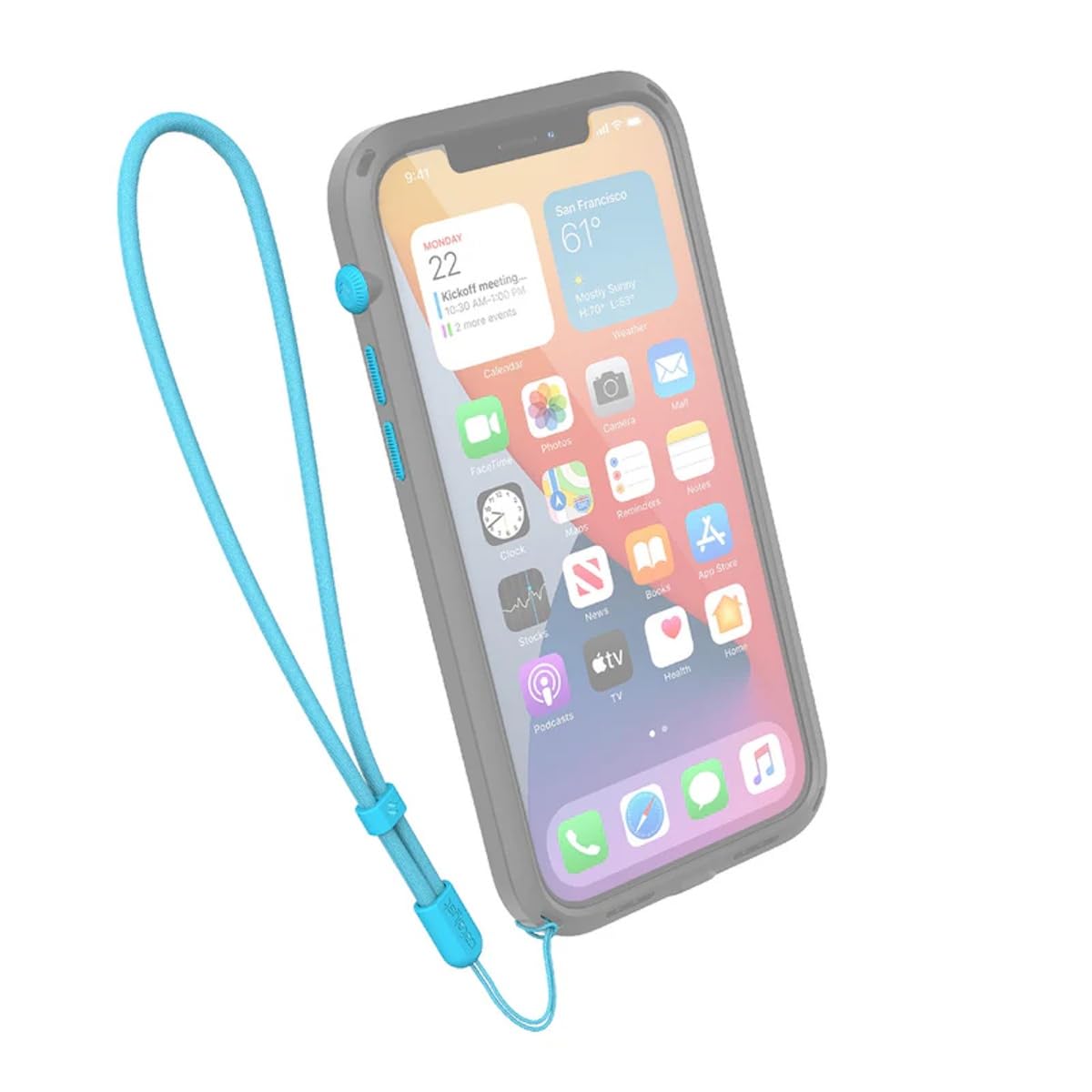 The Essential Crux Accessory for Catalyst Cases (Buttons & Wrist Lanyard) - Bondi Blue