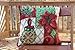 Tache Festive Christmas Poinsettia Elegant Holiday Tidings Decorative Tapestry Acccent Throw Pillow Cushion Cover, 1 Piece 16 x 16