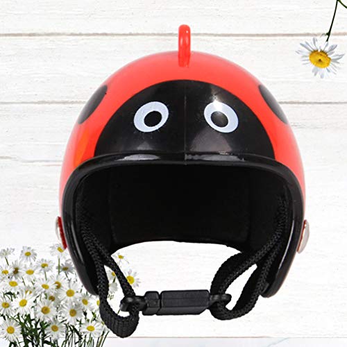 Huhn Helm Haustier Hut Lustige Haustier Schutzausrüstung Sonne Regen Kopfbedeckung Spielzeug Kostüme Zubehör für Vogel Hühner Haustierzubehör (Marienkäfer) – Bild 7