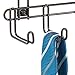 mDesign Closet Wall Mount Men's Accessory Storage Organizer Rack - Holds Belts, Neck Ties, Watches, Change, Sunglasses, Wallets - 8 Hooks and Basket - 2 Pack - Bronze