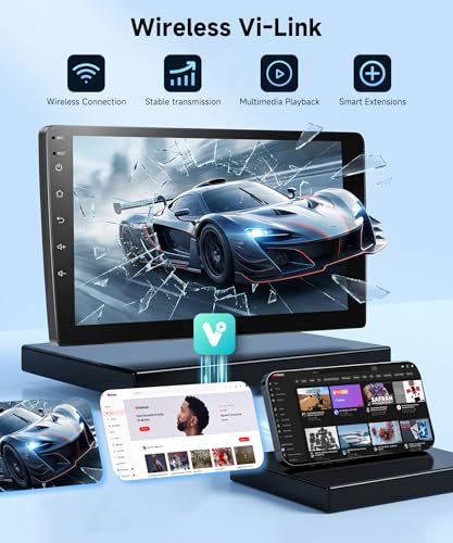 Rimoody Car Radio for Ford Focus Mk2 Mk3 Exi MT 2 3 2004-2011 Wireless Carplay Android Car You-Tube Vi-Link Bluetooth FM/RDS DSP EQ, 9 Inch Touchscreen Radio USB/AUX SWC Rear Camera