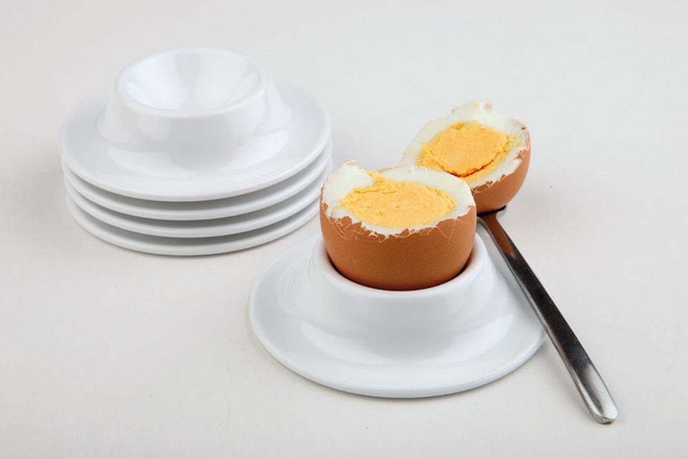 APS Egg Cup, Set of 4, Egg Holder, Stackable Melamine Egg Cup, Egg Cup White, Ø 8,5 cm, 4 cm Height