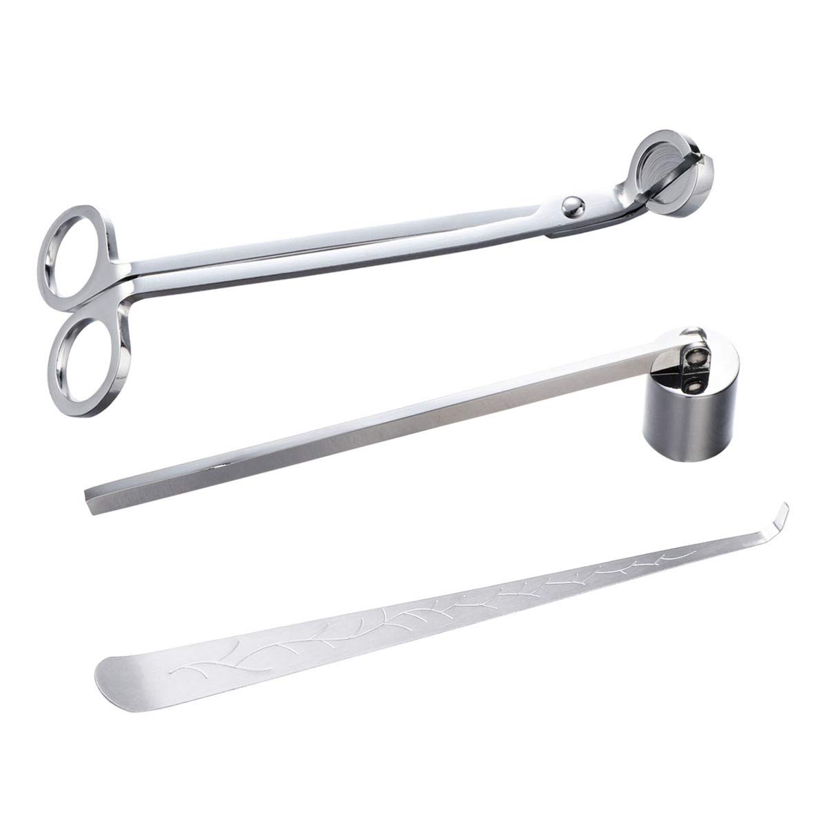 Healifty 3pcs Candle Accessory Kit Set Wick Trimmer Dipper Snuffer Made of Stainless Steel