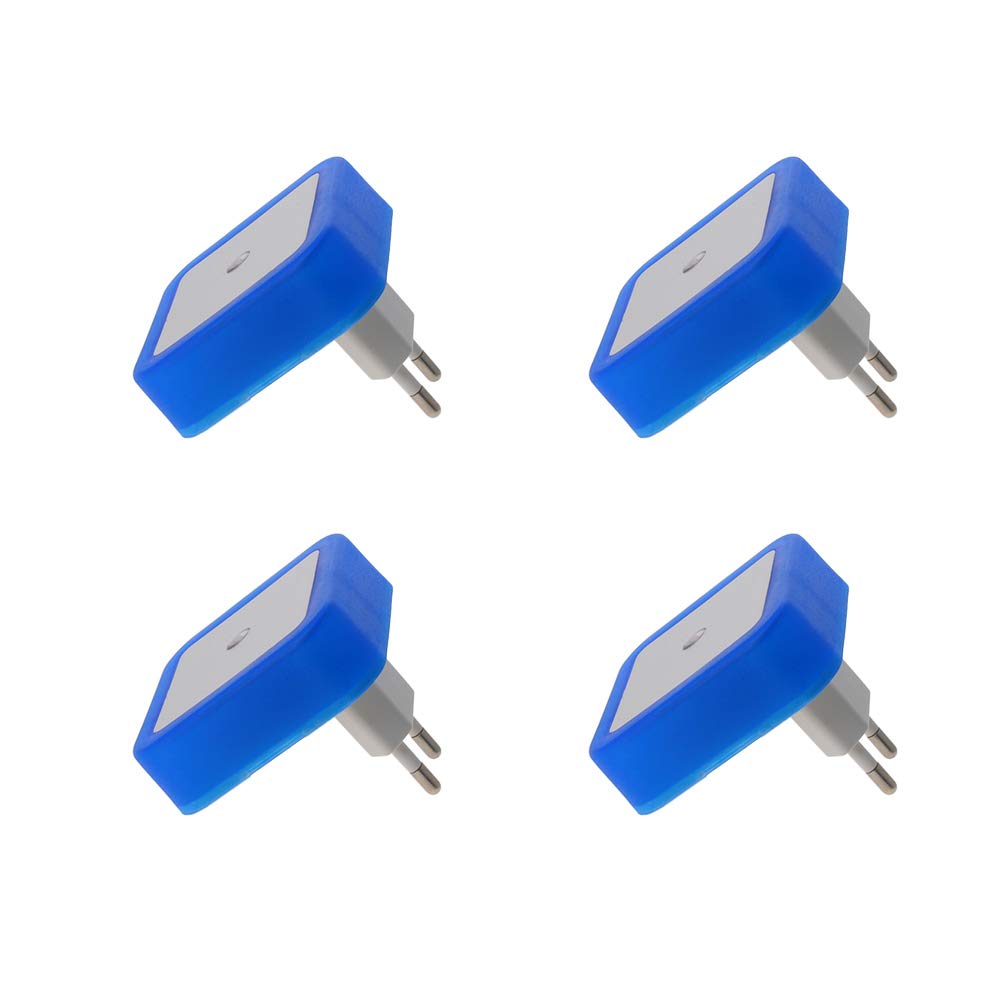 Othmro Plug-in Night Light, Light for Shaver Socket LED Bed Lights with Auto Dusk-to-Dawn Sensor Shaver Light for Bathroom Bedroom Kitchen Hallway Blue 4Pcs