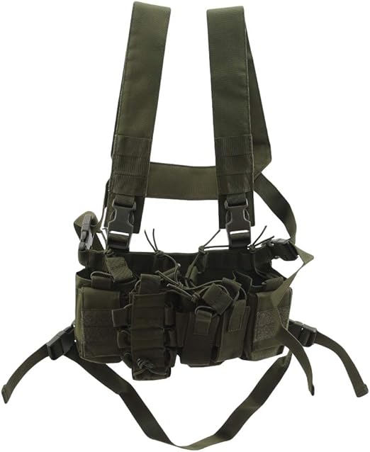 Amazon Co Jp Largesoy Largesoy チェストリグ タクティカルベスト 軽量 コンパクト ライトウェイト 軽装備 サバイバル ゲームベスト 調節可能 緑 ホーム キッチン