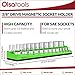 Olsa Tools Magnetic Socket Organizer | 3/8-inch Drive | SAE | Green | Holds 26 Sockets | Professional Quality Tools Organizer