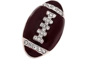 SNAPACCENTS Personalized Football Snap Jewelry Ginger Charm 18MM Team Sports Ball, Fits Interchangeable, DIY Customizable Jewelry Accessories (Enamel, Rhinestone)