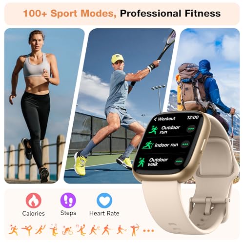 Smart Watch for Women Men, Alexa Built-in, 1.83" HD Touchscreen Fitness Tracker with Bluetooth Calling, Fitness Watch with Sleep Monitor, 100+ Sports Modes, IP68 Waterproof Smartwatch for Android iOS