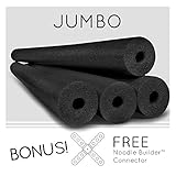 4 Pack Oodles Monster 55 Inch x 3.5 Inch Jumbo Swimming Pool Noodle Foam Multi-Purpose Black