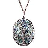 Tree of Life Pendant Nature Abalone Shells Handmade Wire wrapped Charms Necklace Jewelry