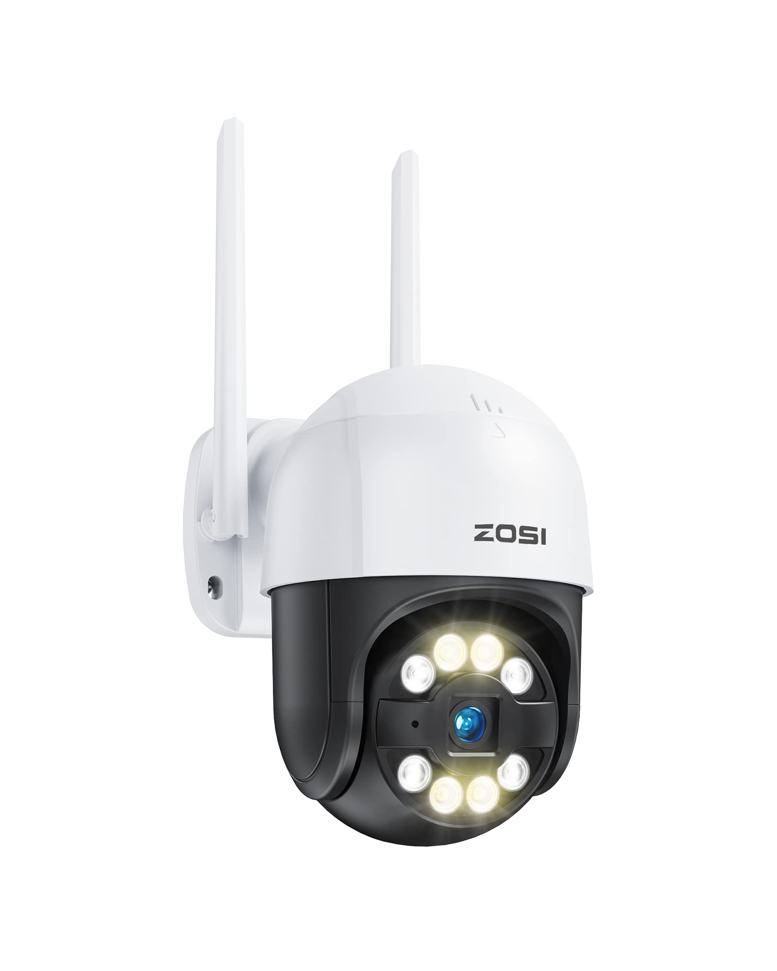 ZOSI 2K WiFi Camera Outdoor, 360° Pan/Tilt Home Security CCTV Camera, Color Night Vision, Person Vehicle Detection, Auto Tracking, Light Siren, 2-Way Audio, Cloud & Local Storage, C289