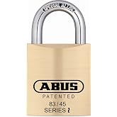 ABUS 83/45 Brass Padlock, 45mm Keyed Different Lock with Key | 1.5in (38mm) Wide, Long Shackle
