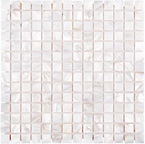 White Mother of Pearl Tile Shell Mosaic Tile For Kitchen Backsplash, Bathroom for Kitchen Backsplashes, Bathroom Walls, Spas, 12" X 12"
