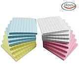 Outuxed 16Pcs Colorful Sticky Notes, Memo Notes, Self-stick Notes, Lined,3â€x3â€, 80 Sheets/Piece, 4 Colors