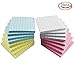 Outuxed 16Pcs Colorful Sticky Notes, Memo Notes, Self-stick Notes, Lined,3”x3”, 80 Sheets/Piece, 4 Colors