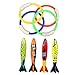 Pool Toys Underwater Swimming Diving for Kids Summer，Foam Water Guns 4Pcs, Dive Rings 4Pcs, Torpedo Bandits 4Pcs , 21 Inch Inflatable Beach Ball 1Pcs with Waterproof Bag, 14 Packs，Ages 3 up