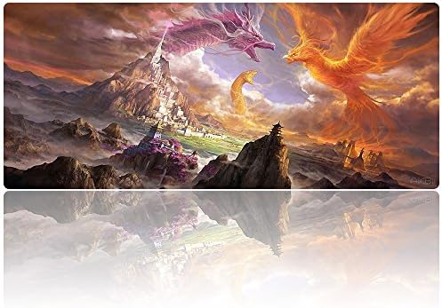 AliBli Extended Gaming Mouse Mat / Pad - XL Large, Wide (Long) Mousepad, Stitched Edges 27.5x11.8 (017longfeng)