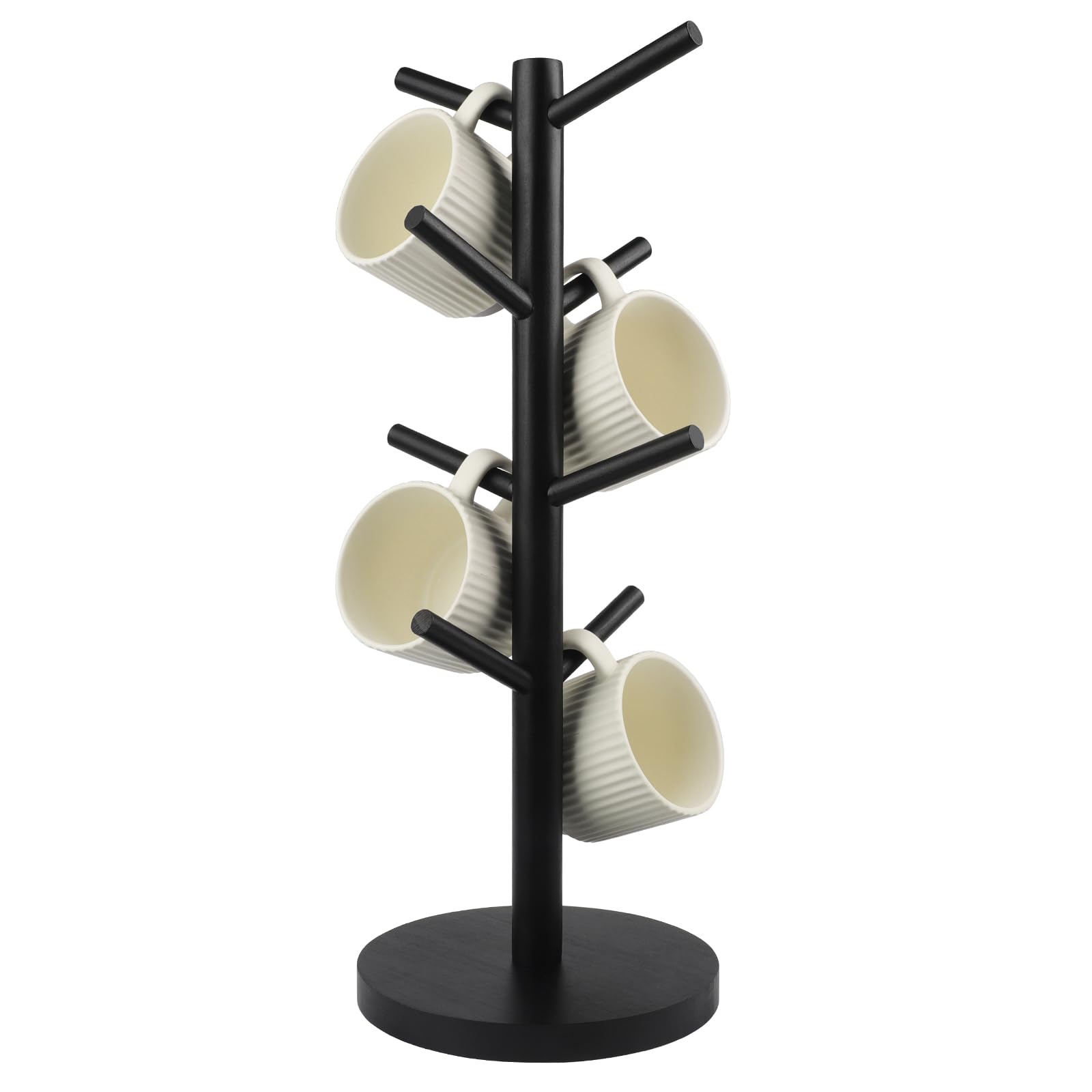 Wlicon Mug Holder Tree, Coffee Cup Holder with 8 Hooks，Mug Stand Hanger,Wood Coffee Mug Rack Standing for Coffee Bar Accessories and Kitchen Home Organize
