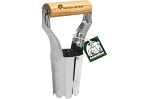 RainboWiner Bulb Planter Garden Tool with 4" Depth Measurment - Ideal for Planting Bulbs Tulips, Daffodils, Dahlias, Garlics - Perfect for Digging Holes, Soil Release, Transplanting