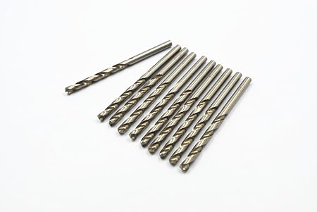 Generic Straight Shank Quick-Cutting Steel M2 Fully Ground Twisted Drilling Bits 4.9mm 10Pcs
