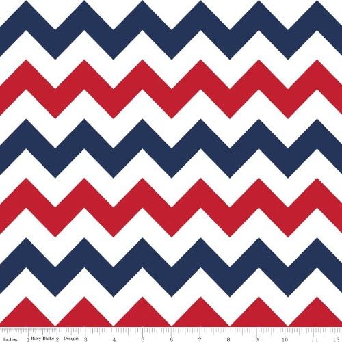 Chevron Stripe Patriotic Flannel Fabric SKU F320-06 Riley Blake Designs