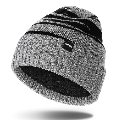 Wmcaps Beanie Winter Hats for Men Women,Fleece Lined Kint Soft Warm Skull Stocking Cap