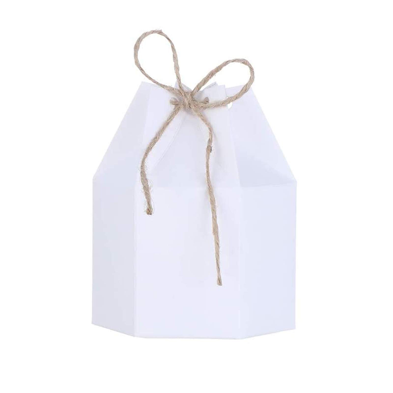 Allbusky 50PCS Kraft Paper Candy Boxes - Hexagon Sweet Wedding Favour & DIY Party Gift Boxes for Christmas Party Decorations