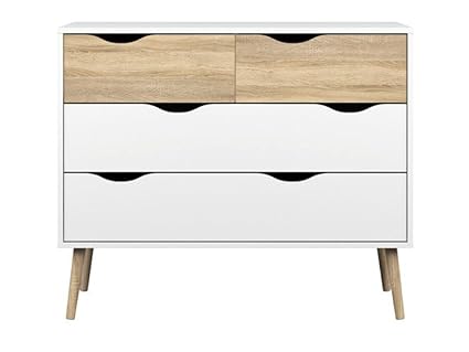 Oslo 4d Chest Of Drawers Sideboard Bedroom Living Room White