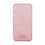 Ted Baker Sparkly Fashion Mirror Folio Case for iPhone Xs Max, Protective Cover iPhone Xs Max for Professional Women/Girls - Rose Gold