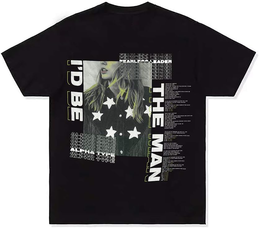 LHK Taylor Swift Mildew The Man Lyrics Taylor Cotton Short-Sleeved T-Shirt Short Sleeve Round Neck T-Shirt Cotton Men and Women Couples Hooded