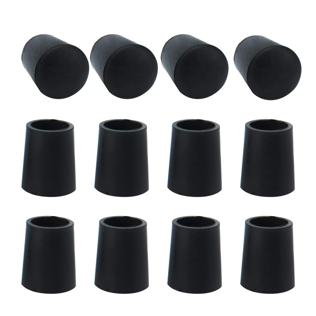 sourcing map 7.5mm Inner Dia Round Chair Leg Tips Caps Pads Hardwood Floor Protectors Rubber Furniture Table Feet Covers 12pcs