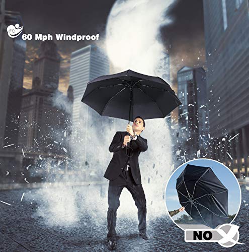 SPLAKS Paraguas de Viaje automático,con Apertura y contratación automática, Doble toldo ventilado a Prueba de Viento, e Gran Tamaño Fácilmente Alberga a Dos Personas,Diseño Compacto, portátil, Ligero
