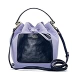 Isaac Mizrahi Womens Fashion Designer Handbags Lileth Leather Drawstring Crossbody Bag with Detachable Strap