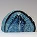JIC Gem Agate Bookends Dyed Blue Book Ends for Heavy Books Geode Bookends for Bookshelf Decor Cute Stone Bookends with Rubber Bumpers for Office Décor and Home Decoration(1 Pair,6 to 8 Lbs)