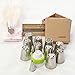 ALBEDO Cake Decorating Tips (23-Piece Tulip Set) - Stainless Steel Russian Piping Nozzles - Create Buttercream Frosting Flower Blossoms & Sweet Confections for Weddings and Birthdays