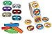 148 Pc Superhero Party Favor Supply Pack (24 Metallic Mask, 24 Super Hero Saying Rubber Bracelets, 100 Stickers)