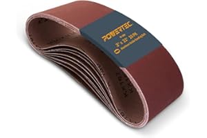 POWERTEC 110470 3 x 21" Sanding Belts | 60 Grit Aluminum Oxide Sanding Belt | Premium Sandpaper for Portable Belt Sander – 10
