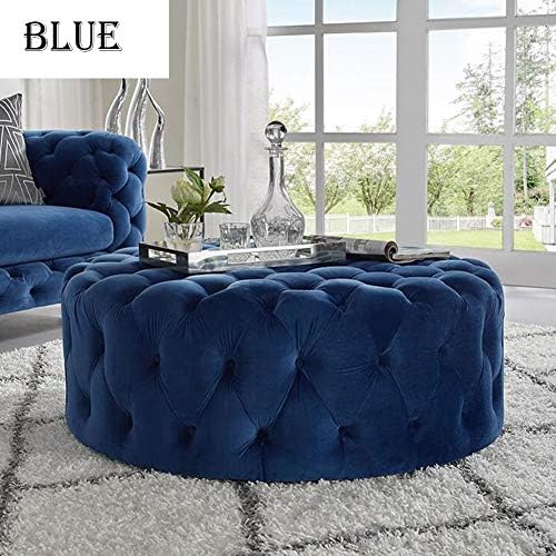 XUERUI Ottoman Modern Footstool Home Living Room Bedroom Coffee Table Serving Tables Dressing Sofa Stools Multifunction Furniture (Color : Blue, Size : 70x70x38cm)